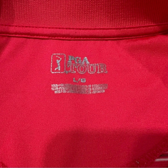 PGA Tour Mens Coral Button Up Collar Golf Shirt Size Large - Picture 3 of 12